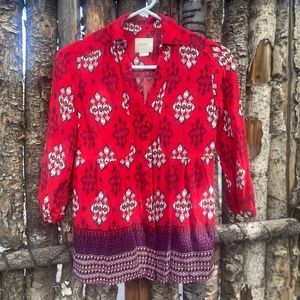 Maeve Red Button-up Blouse